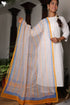 Kota Doria Dupatta in Graphic Block Print